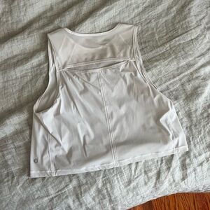 Lululemon White Cropped Sculpt Tank